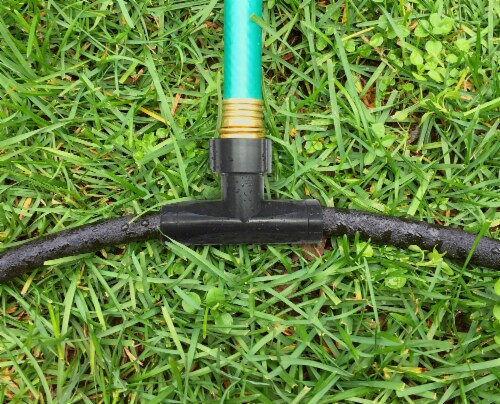Flexon 100ft 20-Piece Garden Soaker Hose Kit Perspective: back