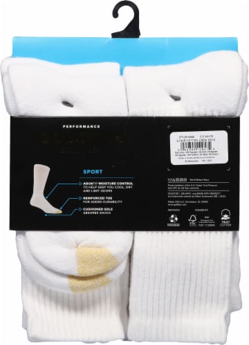 Gold Toe® Men's Cotton Crew Sport Socks - 6 Pack - White Perspective: back