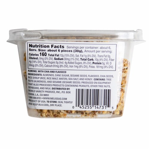 Mellissa's Almond Clean Snax (Approximate Delivery is 3-6 Days) Perspective: back