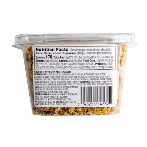 Mellissa's Coconut Clean Snax (Approximate Delivery 3-6 Days) Perspective: back