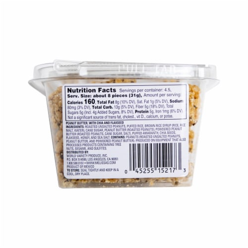 Melissa's Clean Snax® with Chia and Flaxseed Peanut Butter Bites Perspective: back