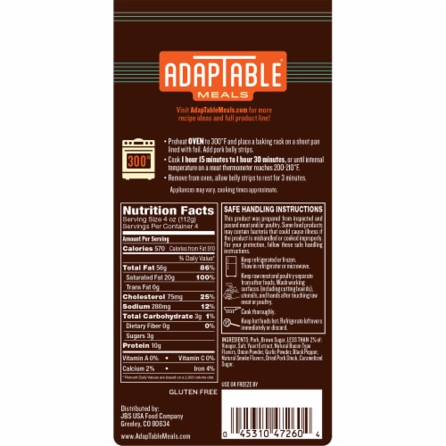 AdapTable Meals® Brown Sugar Sliced Pork Belly Perspective: back