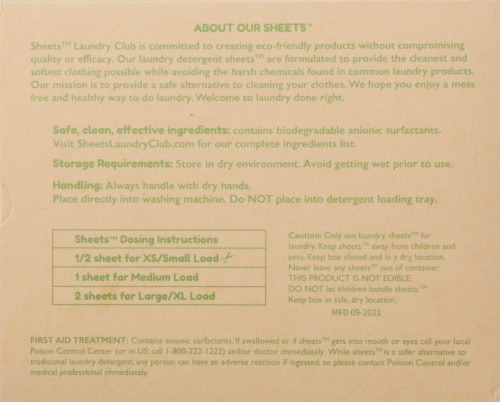 Sheets Laundry Club Fresh Linen Laundry Sheets Perspective: back