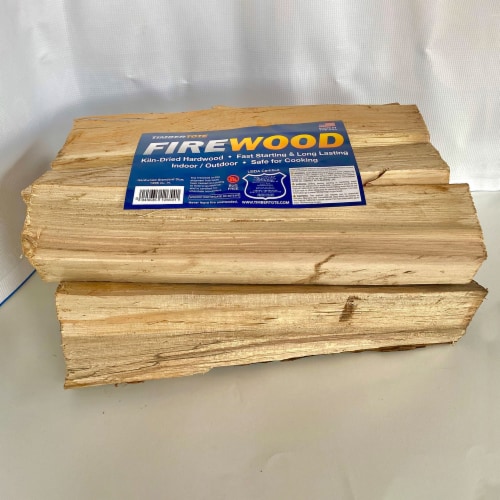TimberTote Natural Hardwood Mix Fire Log Firewood Bundle for Fireplace & Firepit Perspective: back