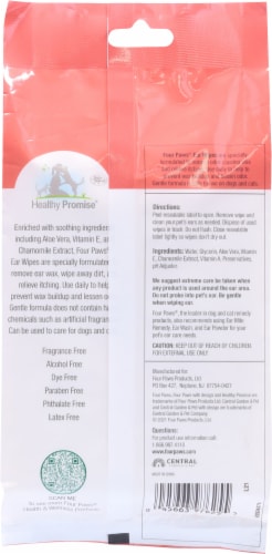 Four Paws Healthy Promise® Dog & Cat Ear Wipes Perspective: back