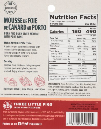 Three Little Pigs™ Trois Petis Cochons Pork & Duck Liver Mousse Perspective: back