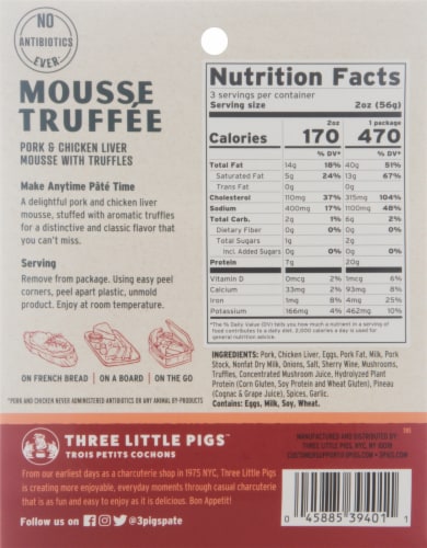 Three Little Pigs Trois Petits Cochons Mousse Truffee Perspective: back