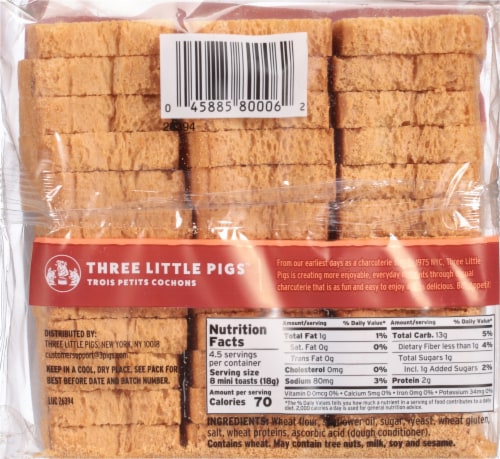 Trois Petits Couchons Imported Original Petits Toasts Perspective: back