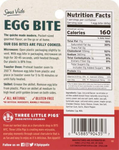 Trois Petits Cochons Sous-Vide Bacon and Swiss Egg Bite Perspective: back