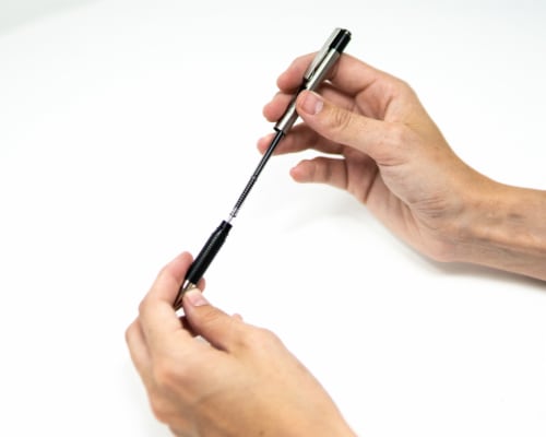 Zebra G-301 Stainless Steel Retractable Gel Pen, 0.7mm, Black Ink Perspective: back