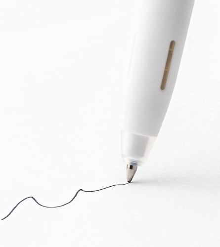 bLen Retractable Ballpoint Pen, 0.7 mm, White Barrel, Black Ink, 2 Per Pack Perspective: back