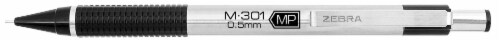 Zebra M-301 Stainless Steel Mechanical Pencil, 0.5mm Point Size, Black Grip 2pk (54012) Perspective: back