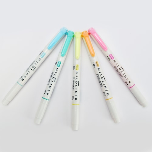 Zebra Pen Mildliner Double-Ended Creative Highlighter Set - Assorted Colors 5-Pack Perspective: back