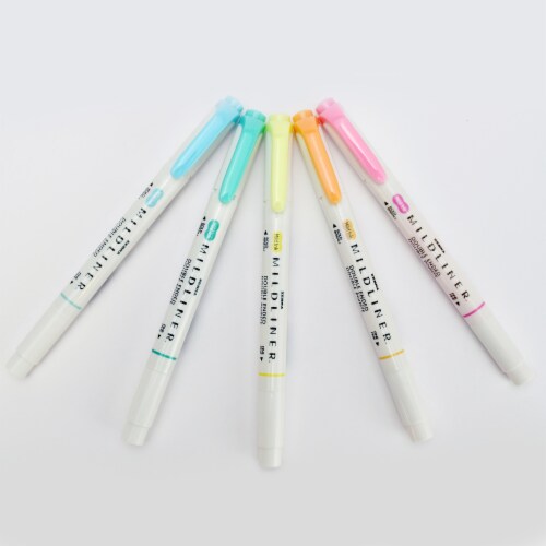 Zebra Pen Mildliner Double-Ended Creative Highlighter Set - Assorted Colors 5-Pack Perspective: back