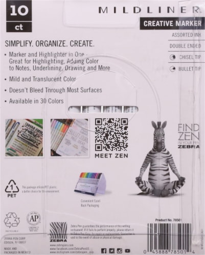 Zebra Midliner Double Ended Creative Markers Perspective: back