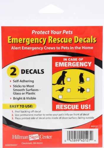 Hillman In Case of Emergency Decals - 2 pk Perspective: back