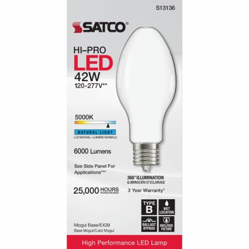 Satco 175W HID Equivalent ED28 Mogul Extended Base LED HighIntensity