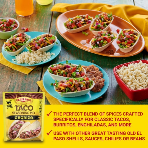 Old El Paso Chorizo Taco Seasoning Perspective: back