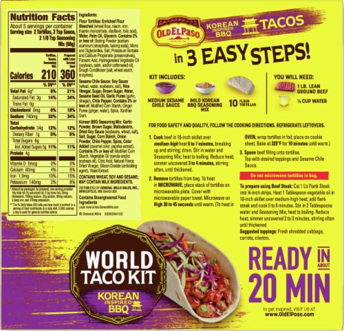 Old El Paso Korean Inspired BBQ World Taco Dinner Kit Perspective: back