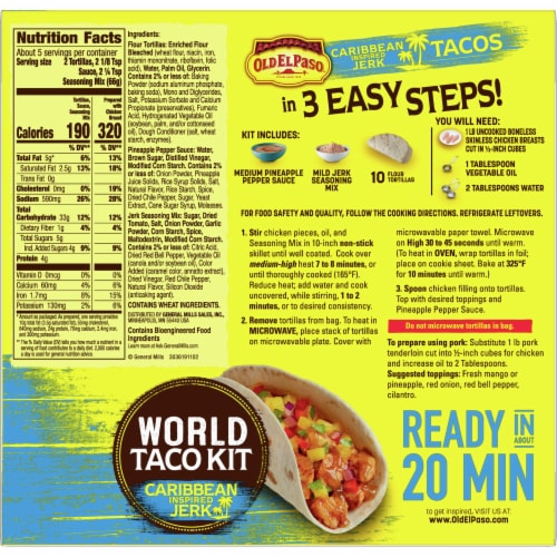 Old El Paso™ Caribbean Inspired Jerk World Taco Dinner Kit Perspective: back