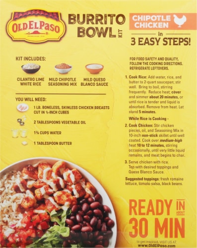 Old El Paso™ Chipotle Chicken Burrito Bowl Kit Perspective: back