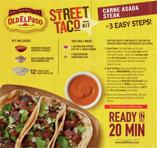 Old El Paso™ Carne Asada Steak Taco Kit Perspective: back