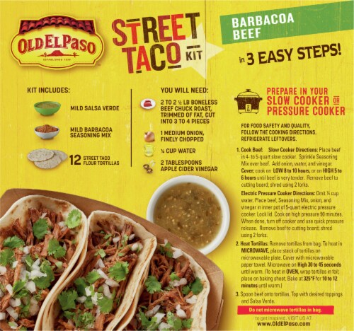 Old El Paso Barbacoa Beef Street Taco Kit Perspective: back