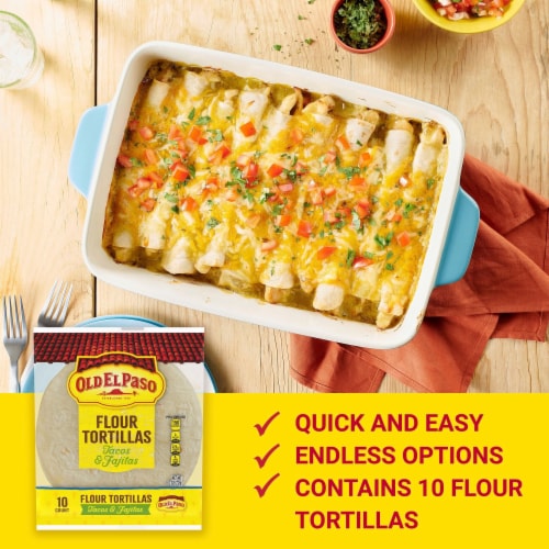Old El Paso Flour Tortillas for Soft Tacos and Fajitas Perspective: back