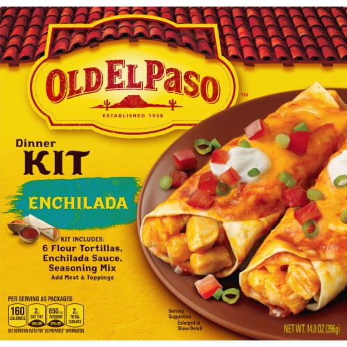 Old El Paso™ Enchilada Dinner Kit With Flour Tortillas, Enchilada Sauce & Seasoning Mix Perspective: back