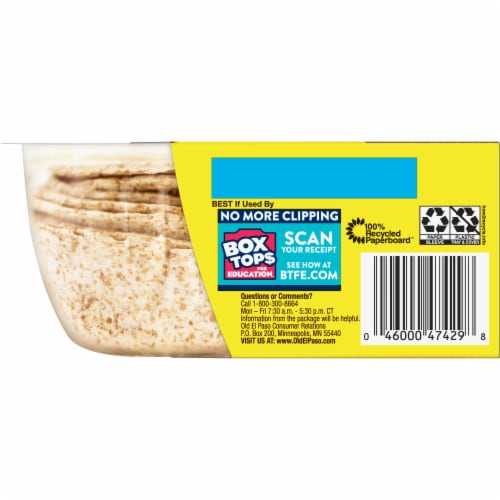 Old El Paso Whole Wheat Soft Tortilla Taco Bowls Perspective: back
