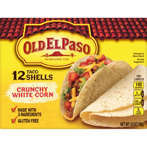 Old El Paso™ Gluten Free Crunchy White Corn Taco Shells Perspective: back