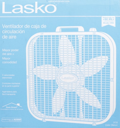 Lasko® Air Circulating Box Fan - White Perspective: back
