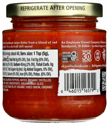 Sky Valley™ Sambal Oelek Chili Paste Perspective: back