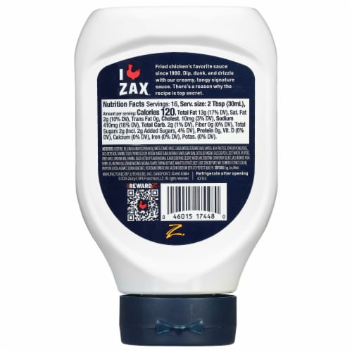 Zaxbys Zax Sauce 16 fl oz Perspective: back