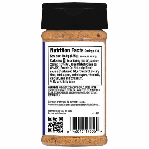 Flavortown All Purpose Garlic Butter Rub 6 oz Perspective: back