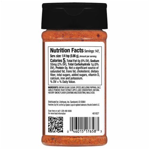 Flavortown Brown Sugar BBQ Rub 4.5 oz Perspective: back