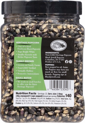 Black Jewell Original Black Popcorn Kernels Perspective: back