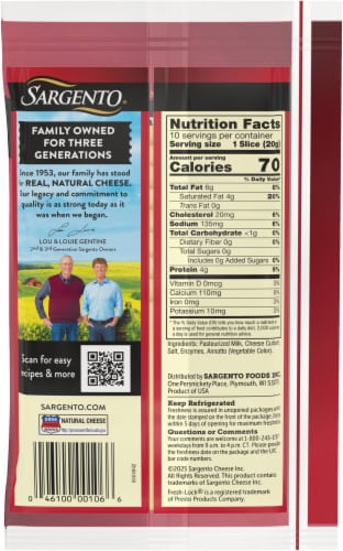 Sargento® Natural Gouda Cheese Slices Perspective: back