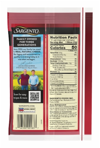 Sargento® Reduced Fat Provolone Cheese Slices Perspective: back