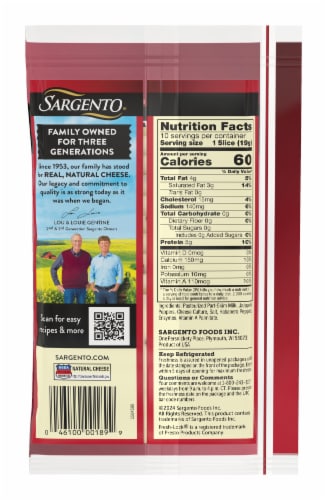 Sargento® Reduced Fat Pepper Jack Cheese Slices Perspective: back