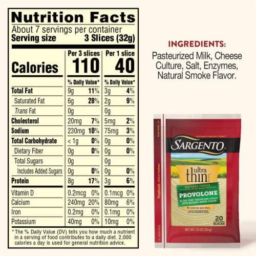 Sargento Ultra Thin Provolone Cheese Slices Perspective: back