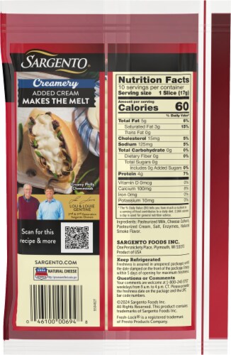 Sargento® Creamery Provolone Sliced Cheese Perspective: back