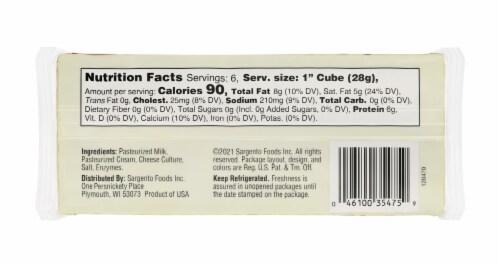 Sargento® Creamery Mozzarella Chunk Cheese Perspective: back