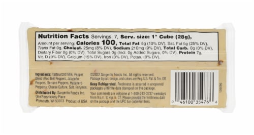 Sargento® Block Fiesta Pepper Jack Natural Cheese Perspective: back