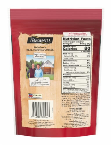 Sargento® Off the Block Reduced Fat Shredded Cheddar Jack Perspective: back