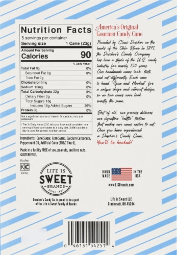 Doschers Gourmet Hanukkah Candy Cane Perspective: back
