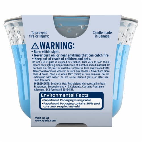 Glade Invigorate Blue Odyssey 3 Wick Scented Candle Perspective: back