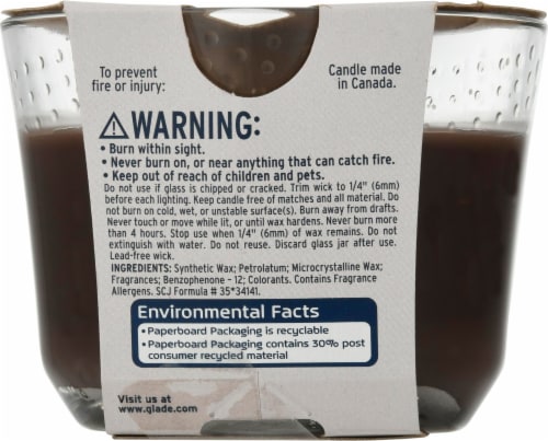 Glade Elegant Amber & Oud 3 Wick Scented Candle Perspective: back