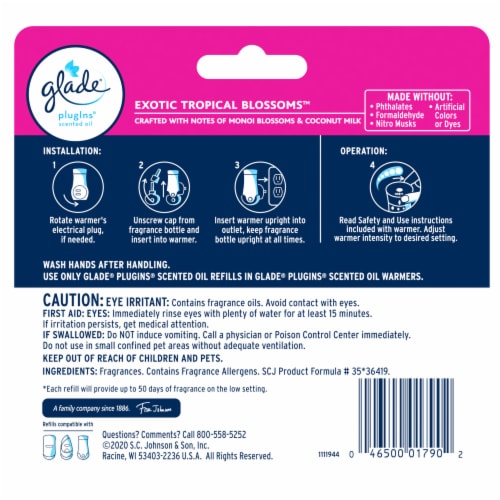 Glade® Exotic Tropical Blossoms Scented Oil PlugIns Refills Perspective: back