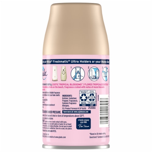 Glade Automatic Spray Refill, Air Freshener, Exotic Tropical Blossoms, 6.2 oz Perspective: back